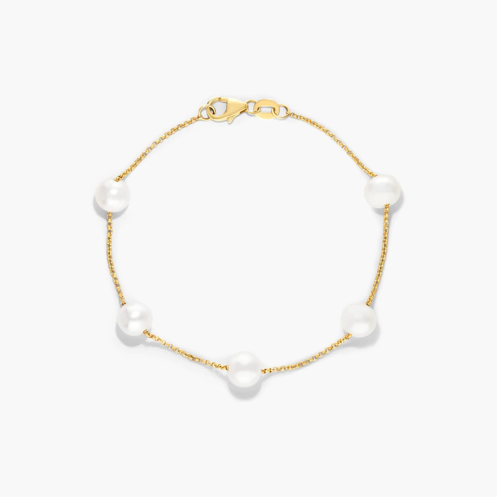 Freshwater Cultured Pearl Station Bracelet In 14K Yellow Gold By James Allen