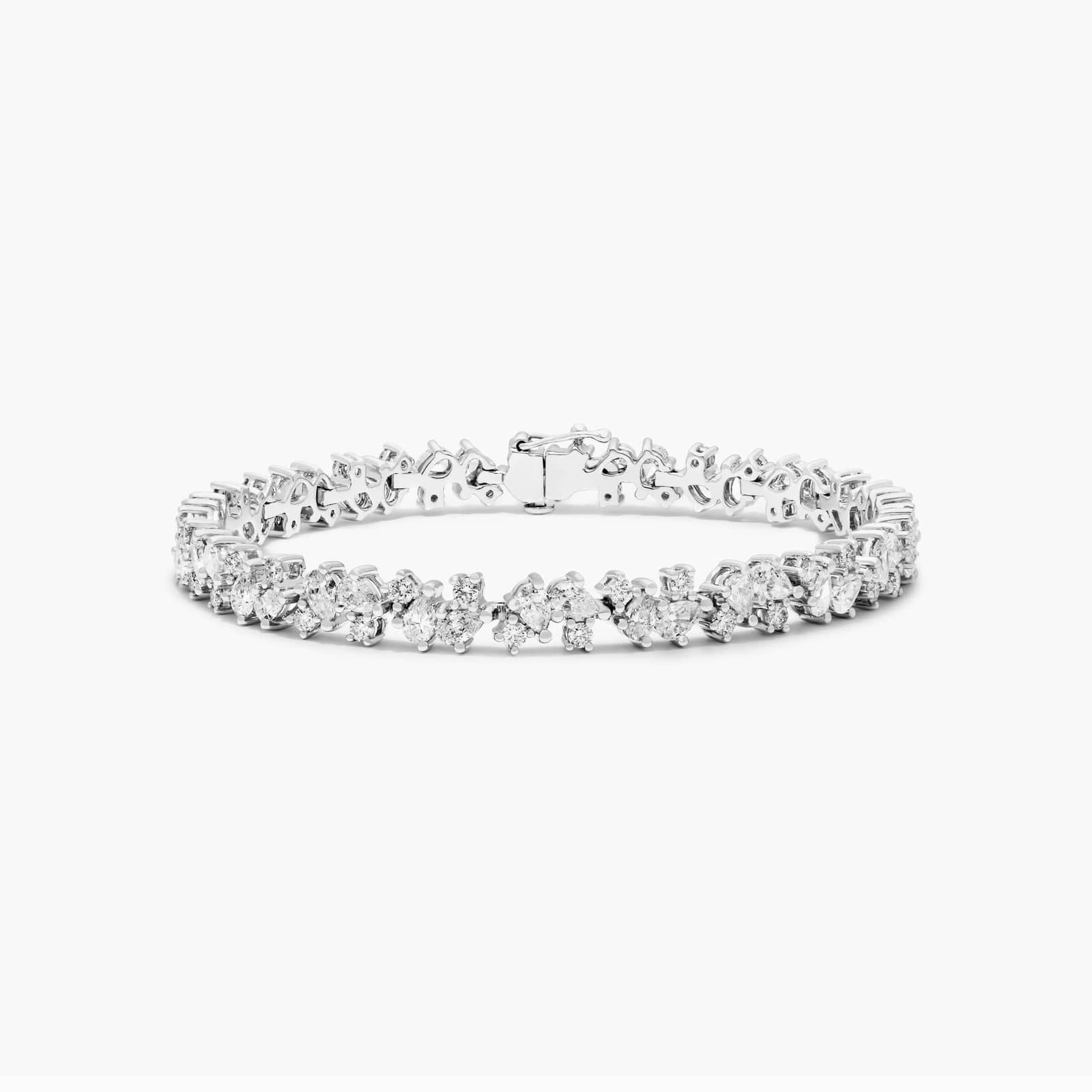 Lab-Grown Diamond Fancy Scatter Tennis Bracelet In 14K White Gold By James Allen