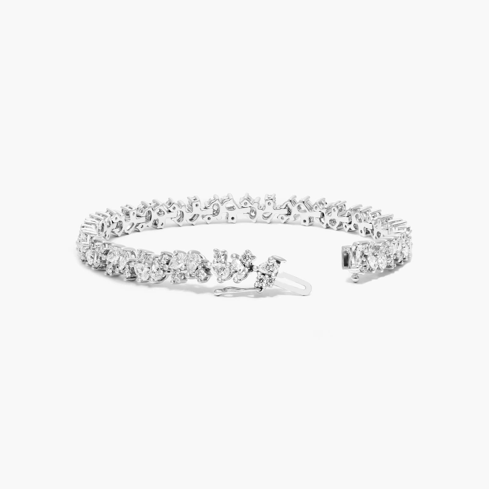 Lab-Grown Diamond Fancy Scatter Tennis Bracelet In 14K White Gold By James Allen