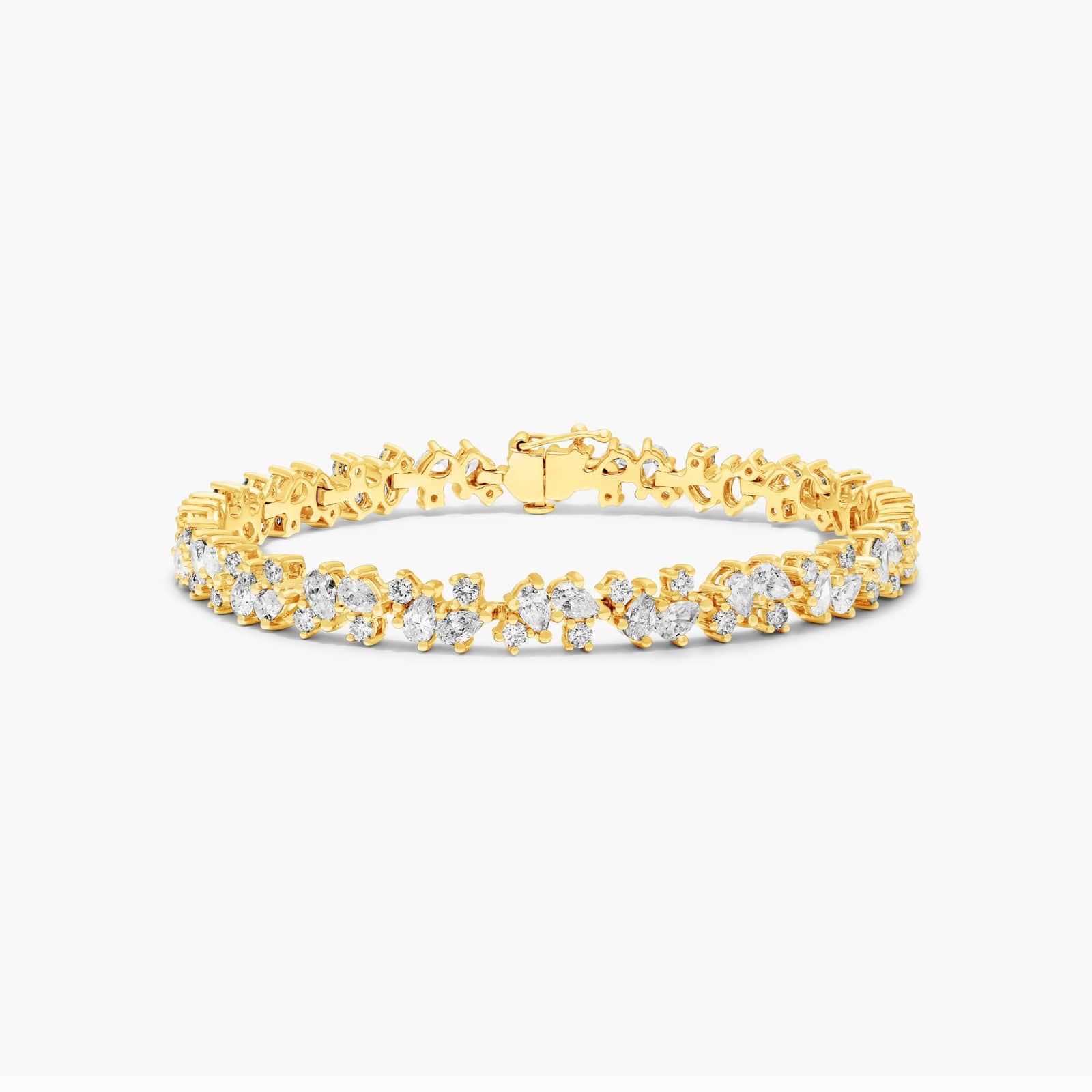 Lab-Grown Diamond Fancy Scatter Tennis Bracelet In 14K Yellow Gold By James Allen