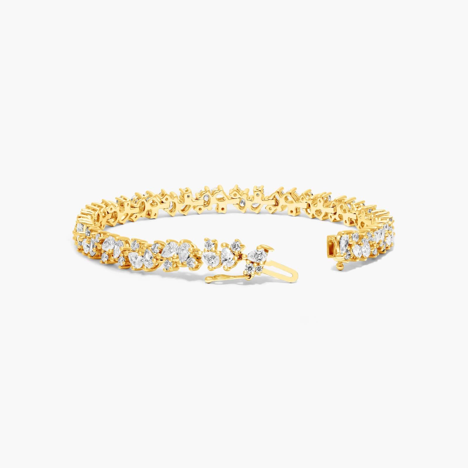 Lab-Grown Diamond Fancy Scatter Tennis Bracelet In 14K Yellow Gold By James Allen