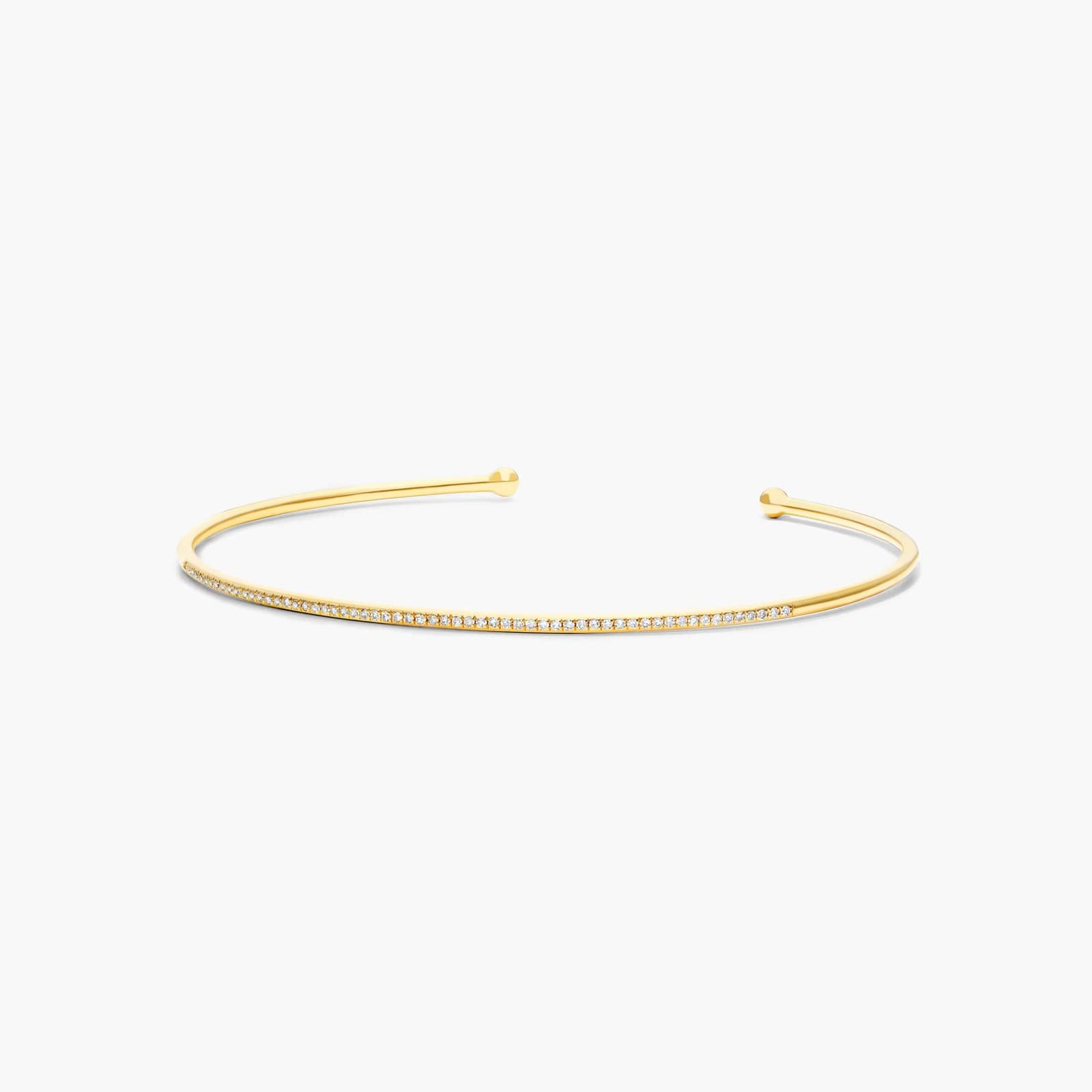 Petite Cuff Diamond Bracelet In 14K Yellow Gold By James Allen