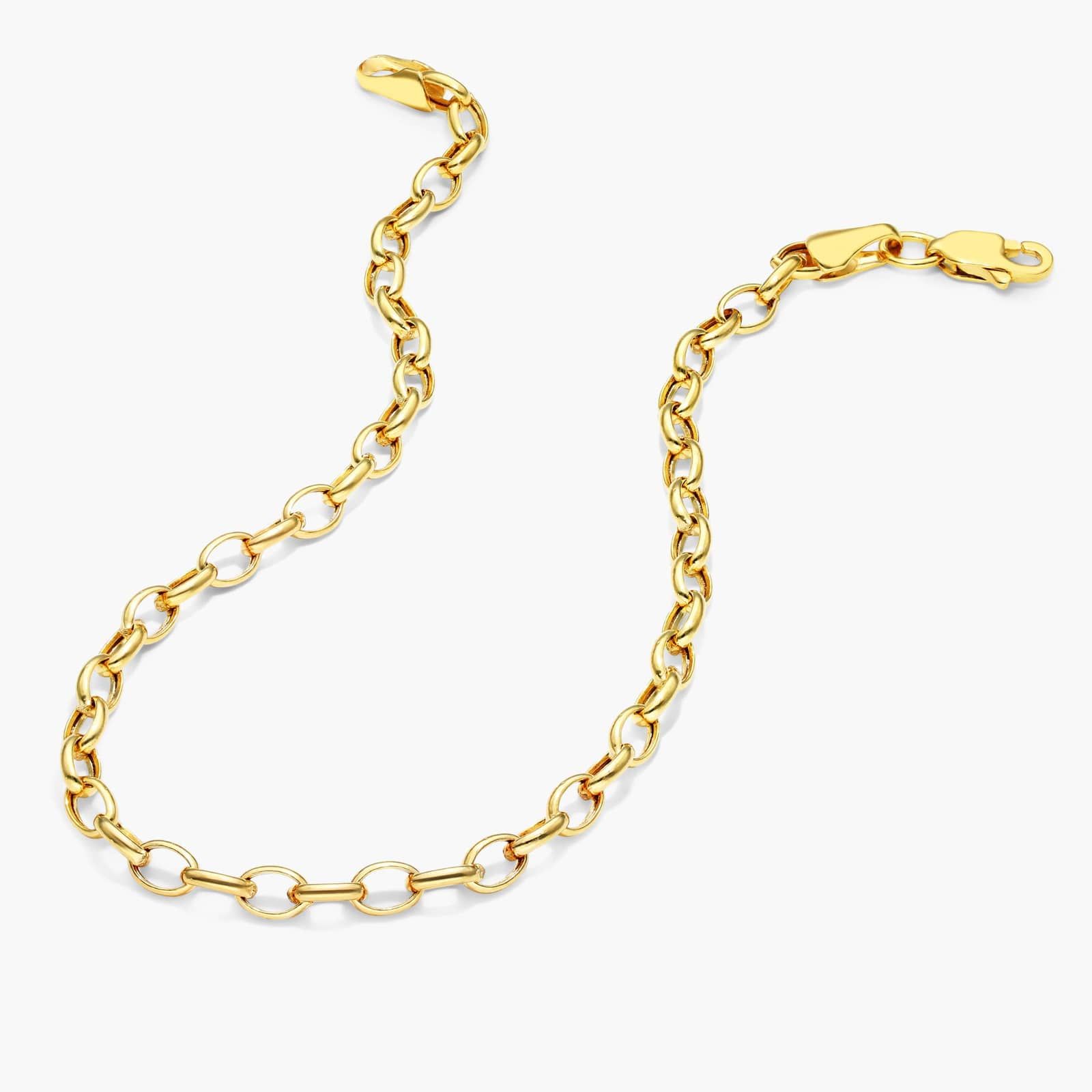Oval Rolo Chain Bracelet In 14K Yellow Gold (7") By James Allen