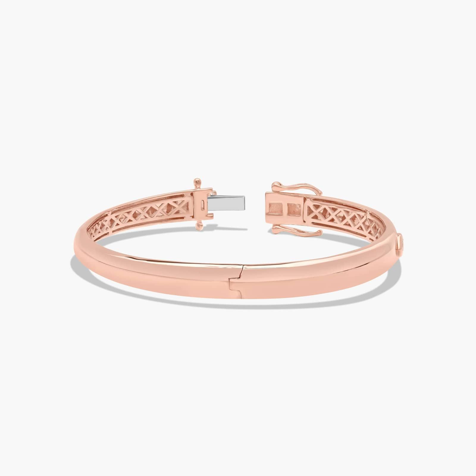 14K Rose Gold Fancy Bezels Lab Grown Marquise Diamond Bangle Bracelet By James Allen