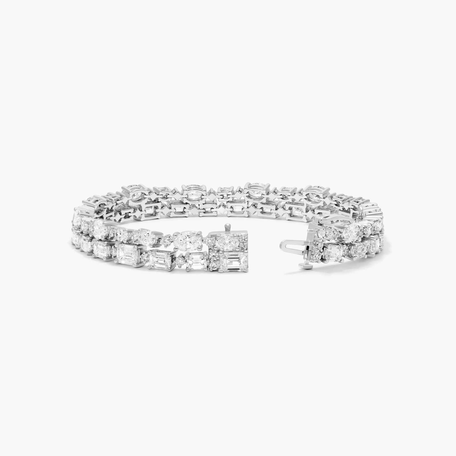 2 Row Cascading Lab-Grown Diamond Tennis Bracelet In 14K White Gold By James Allen