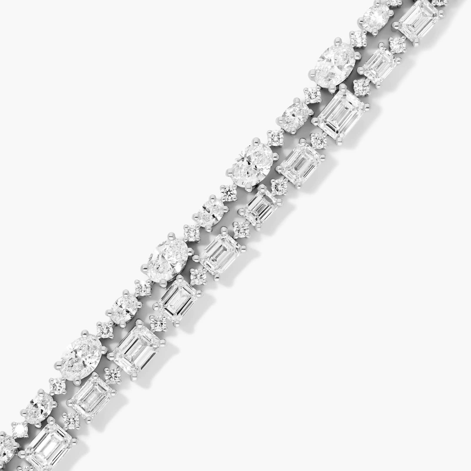 2 Row Cascading Lab-Grown Diamond Tennis Bracelet In 14K White Gold By James Allen