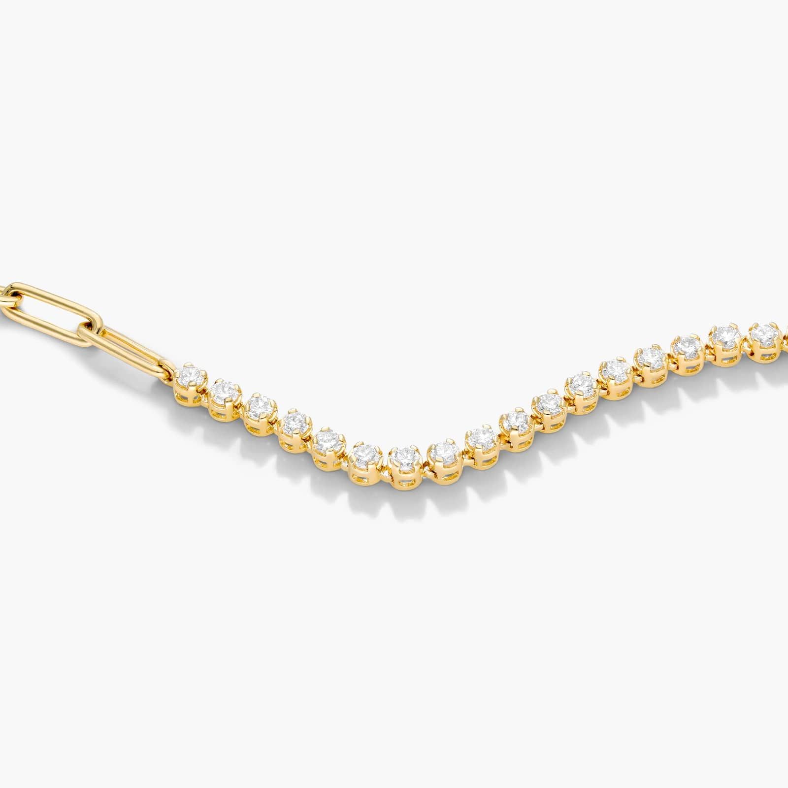 Paperclip And Diamond Tennis Bracelet In 14K Yellow Gold By James Allen