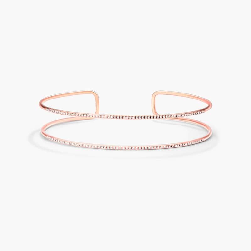 Two Row Cuff Diamond Bracelet In 14K Rose Gold By James Allen