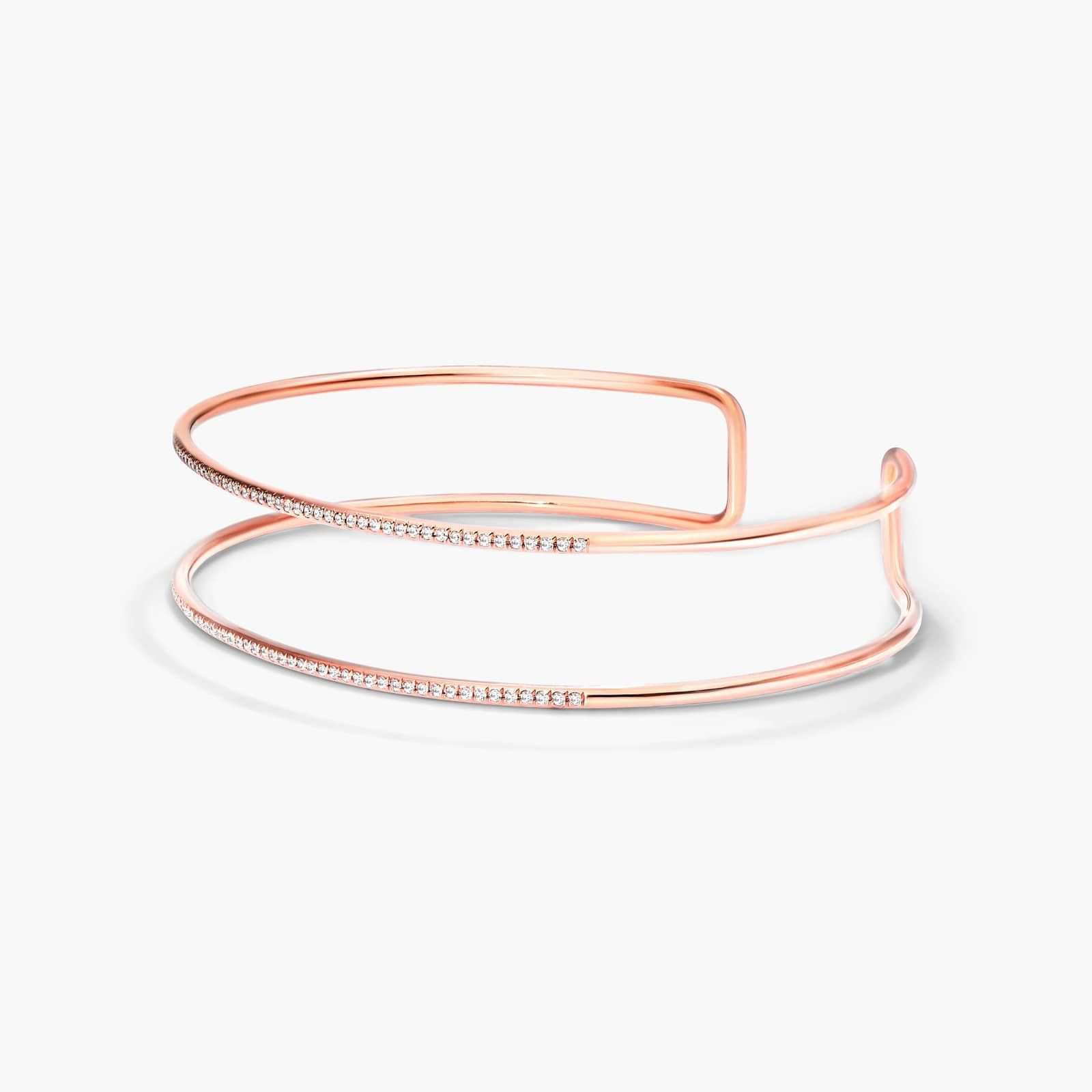 Two Row Cuff Diamond Bracelet In 14K Rose Gold By James Allen