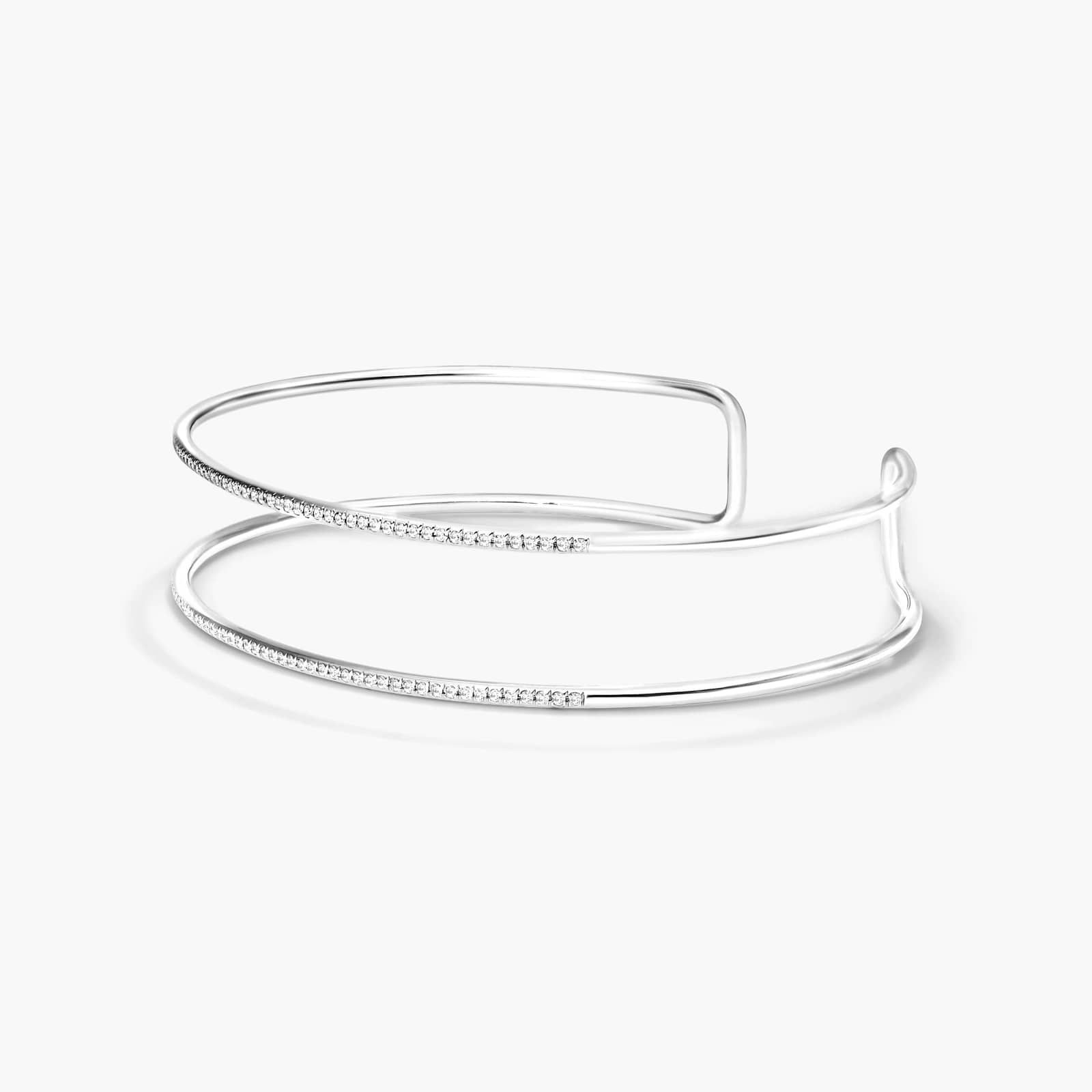 Two Row Cuff Diamond Bracelet In 14K White Gold By James Allen