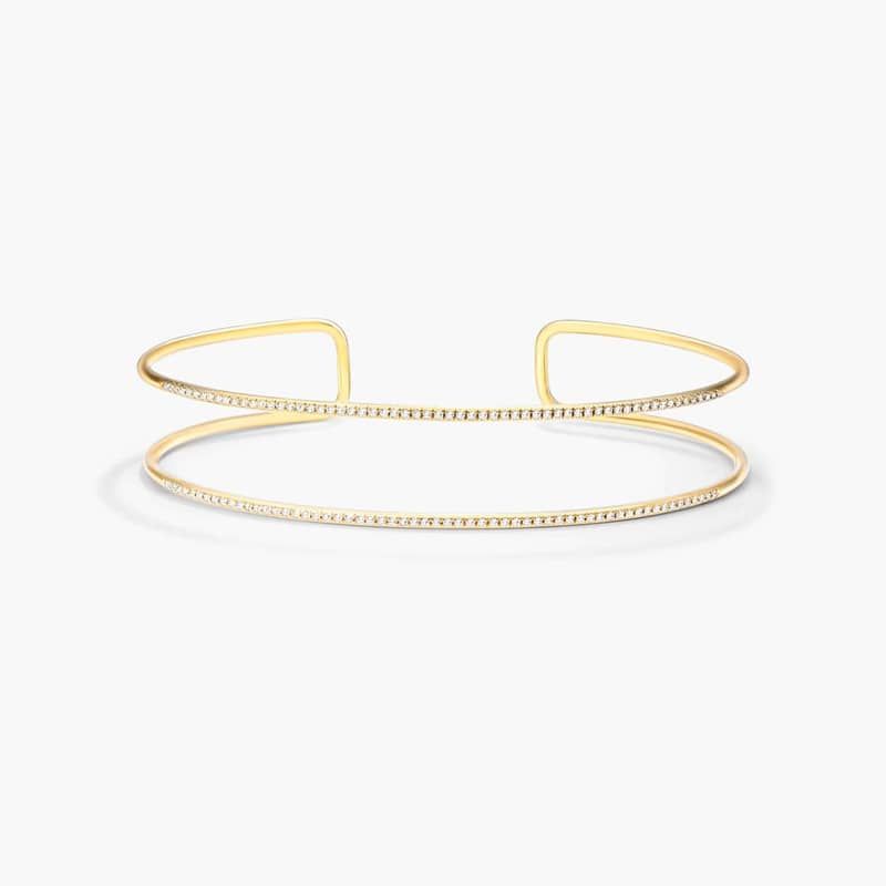 Two Row Cuff Diamond Bracelet In 14K Yellow Gold By James Allen