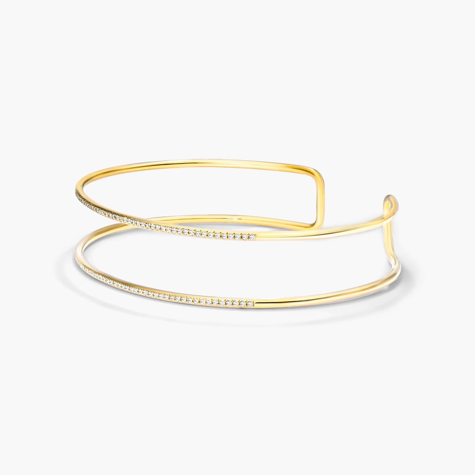 Two Row Cuff Diamond Bracelet In 14K Yellow Gold By James Allen