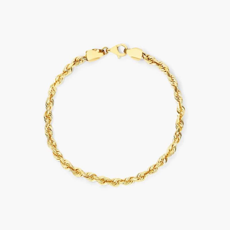Solid Rope Chain Bracelet In 14K Yellow Gold (8") By James Allen