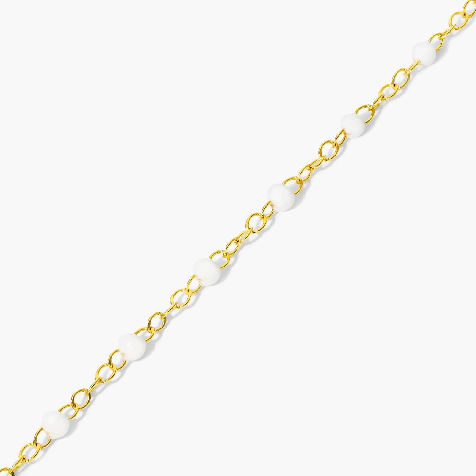White Enamel Bead Bracelet In 14K Yellow Gold By James Allen