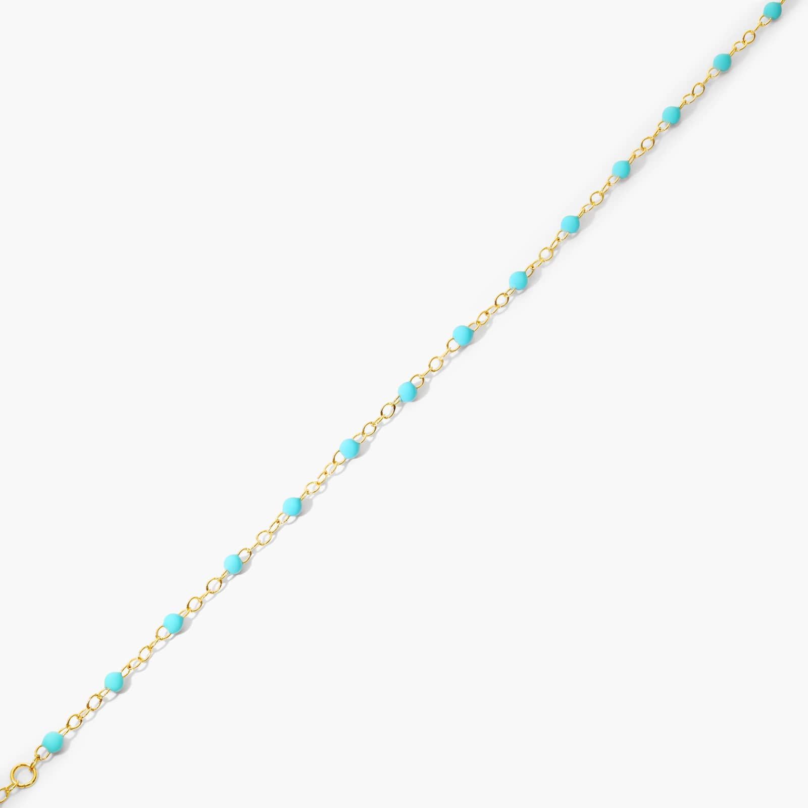 Turquoise Enamel Bead Bracelet In 14K Yellow Gold By James Allen