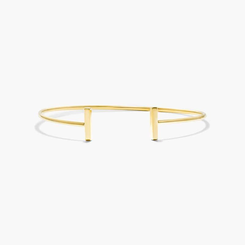 Staple Cuff Bangle In 14K Yellow Gold By James Allen
