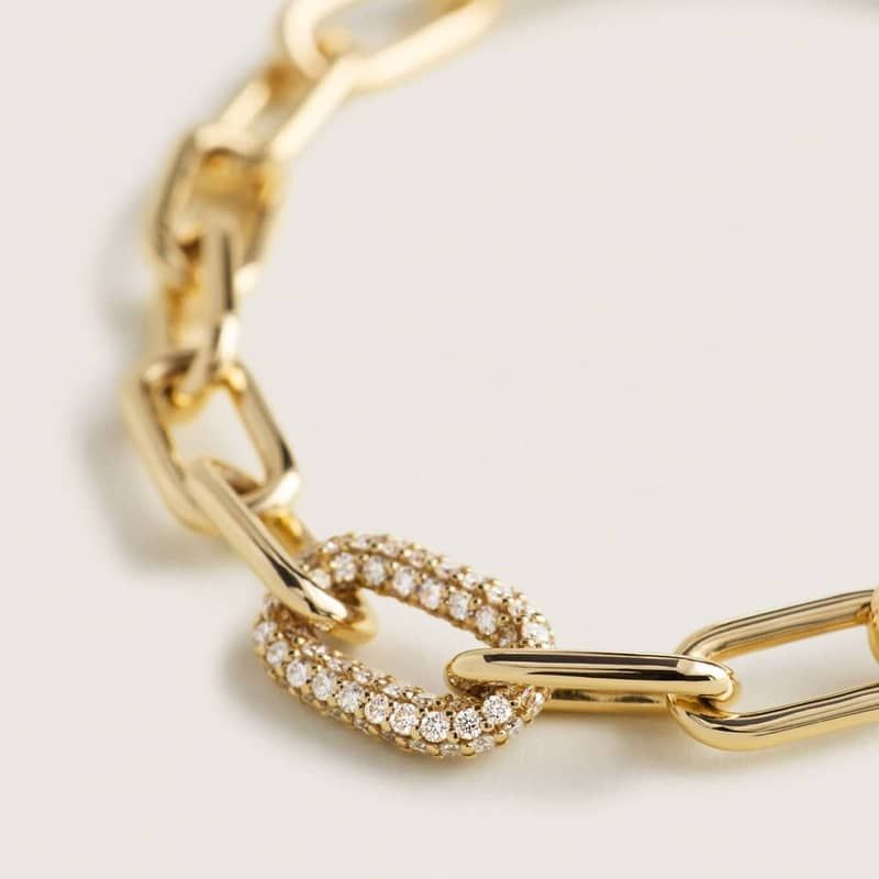Ellipse Bracelet in 14K Yellow Gold with Diamonds