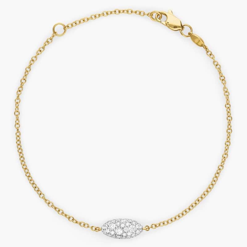 Modern Pave Chain Bracelet in 14K Yellow Gold With Diamonds