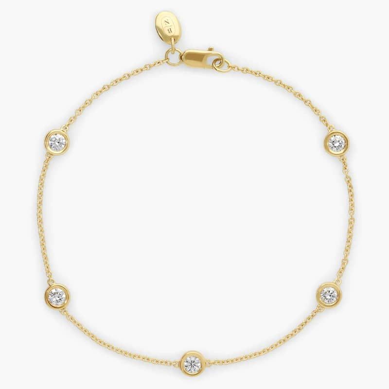 Five-Stone Lab-Grown Diamond Bracelet in 14K Yellow Gold (1/2 ct. tw.)