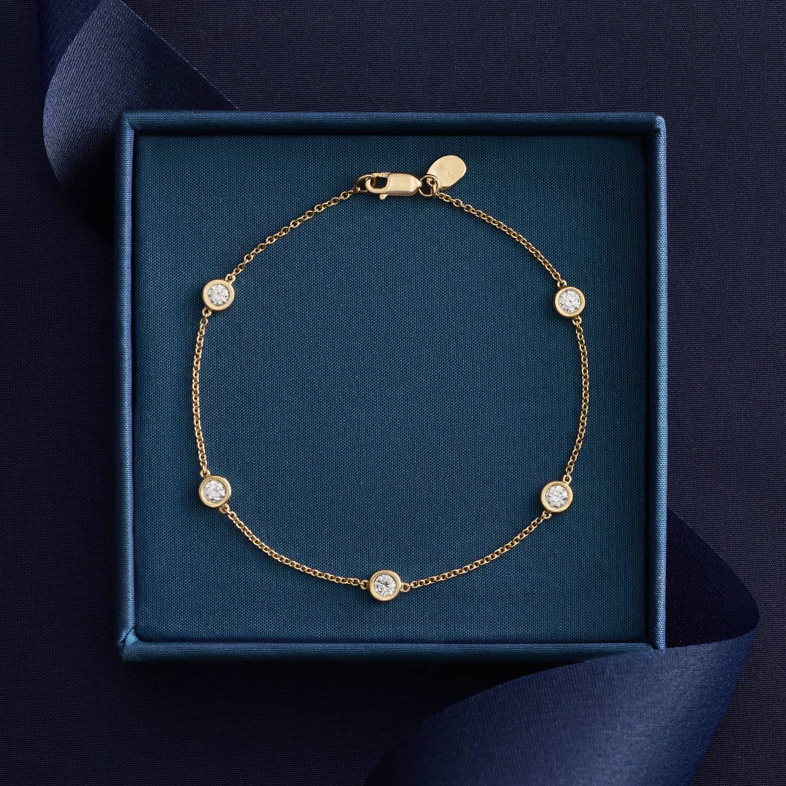 Five-Stone Lab-Grown Diamond Bracelet in 14K Yellow Gold (1/2 ct. tw.)