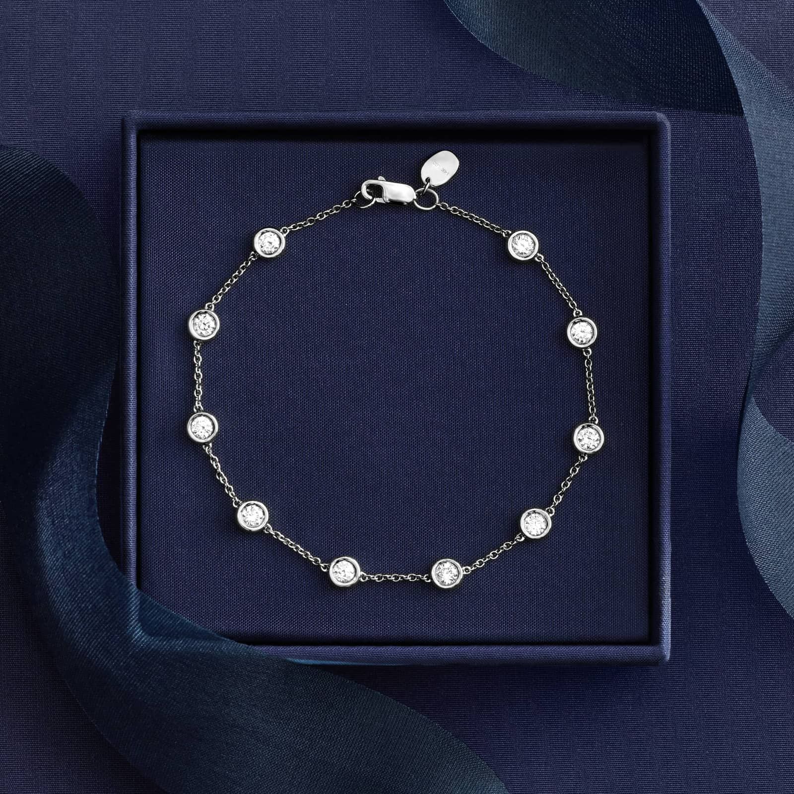 Ten-Stone Lab-Grown Diamond Bracelet in 14K White Gold (1 ct. tw.)