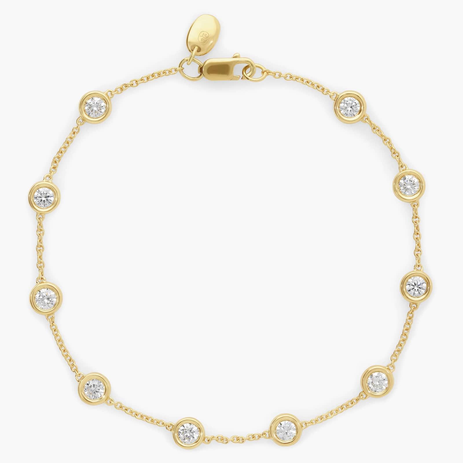 Ten-Stone Lab-Grown Diamond Bracelet in 14K Yellow Gold (1 ct. tw.)