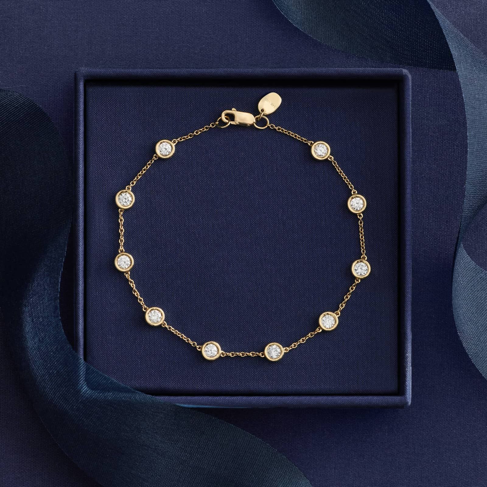 Ten-Stone Lab-Grown Diamond Bracelet in 14K Yellow Gold (1 ct. tw.)