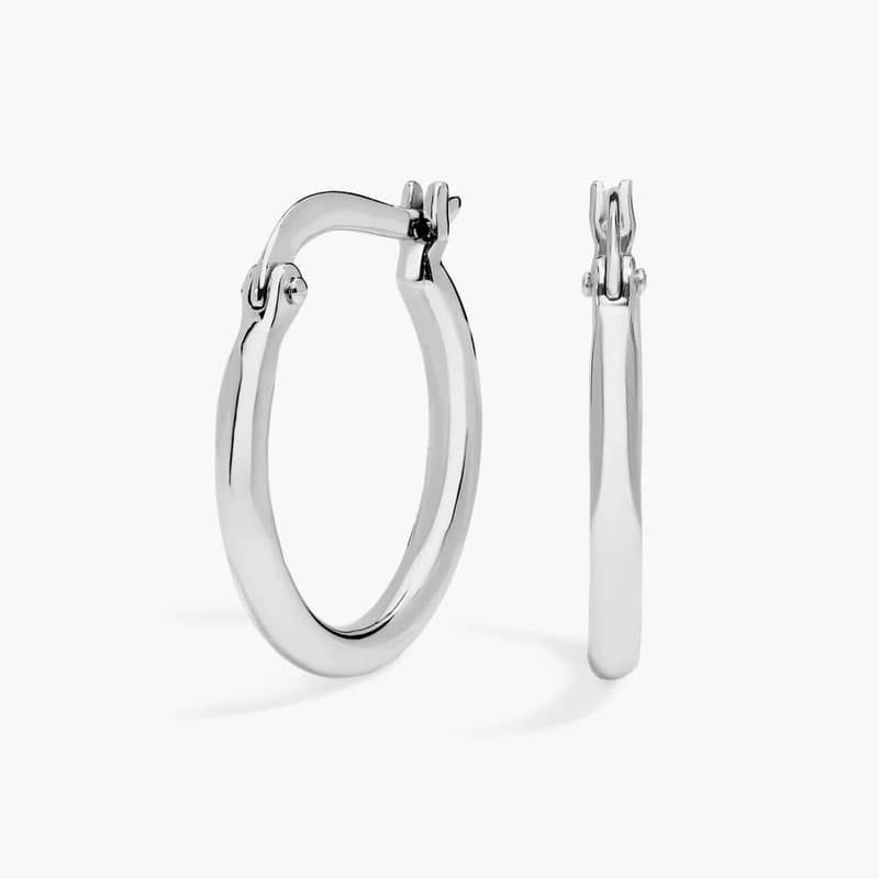 Small Hoop Earrings in Platinum