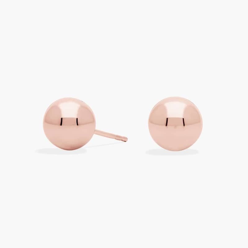 Ball Stud Earrings in 14k Rose Gold (8mm)