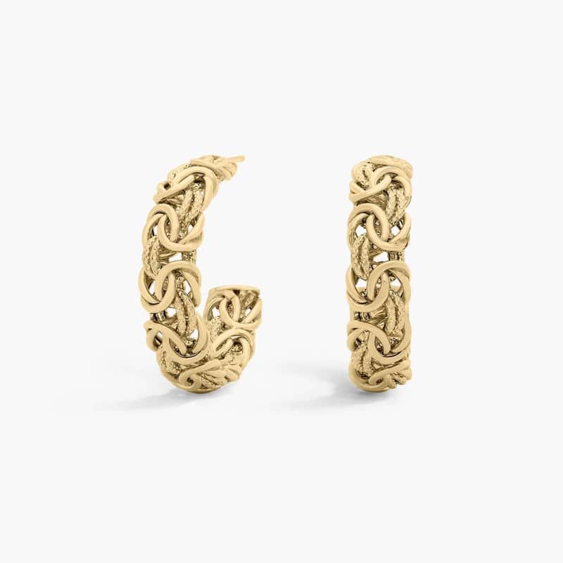 Byzantine Hoop Earrings in 18k Italian Yellow Gold