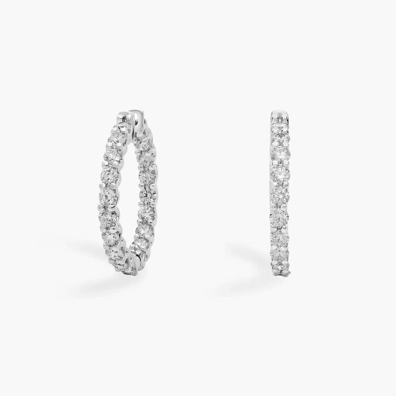 Blue Nile Signature Diamond Eternity Hoop Earrings in Platinum (6 ct. tw.)