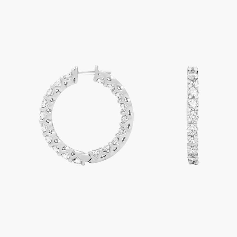 Blue Nile Signature Diamond Eternity Hoop Earrings in Platinum (6 ct. tw.)