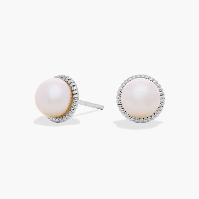 Freshwater Cultured Pearl Rope Earrings in Sterling Silver (7mm)