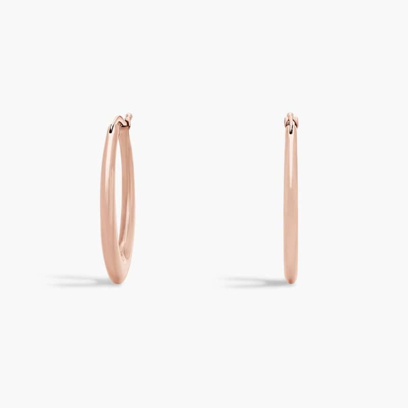 Oval Hoop Earrings in 14k Italian Rose Gold (25 x 17 mm)