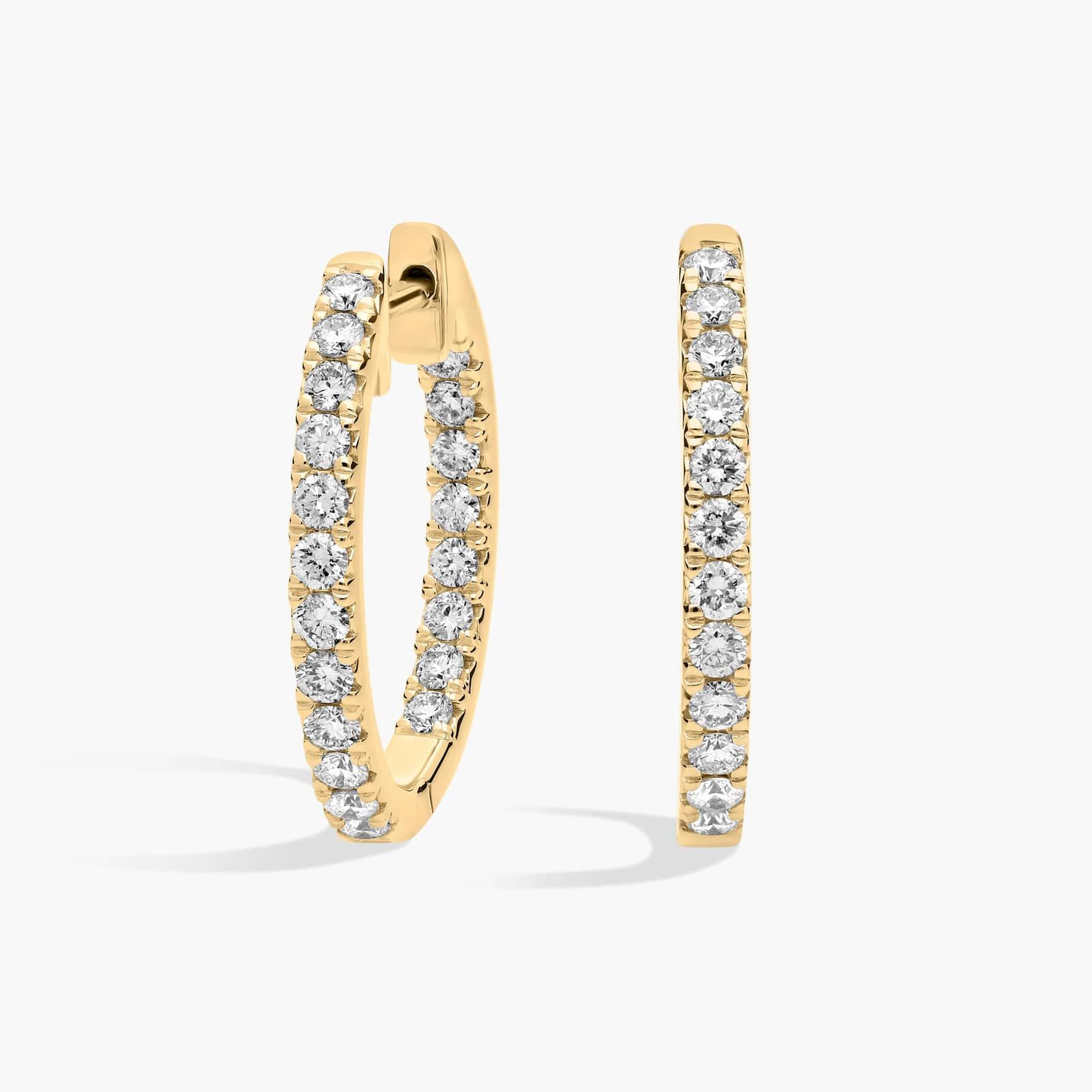 Diamond Pavé Hoop Earrings in 14k Yellow Gold (5/8 ct. tw.)