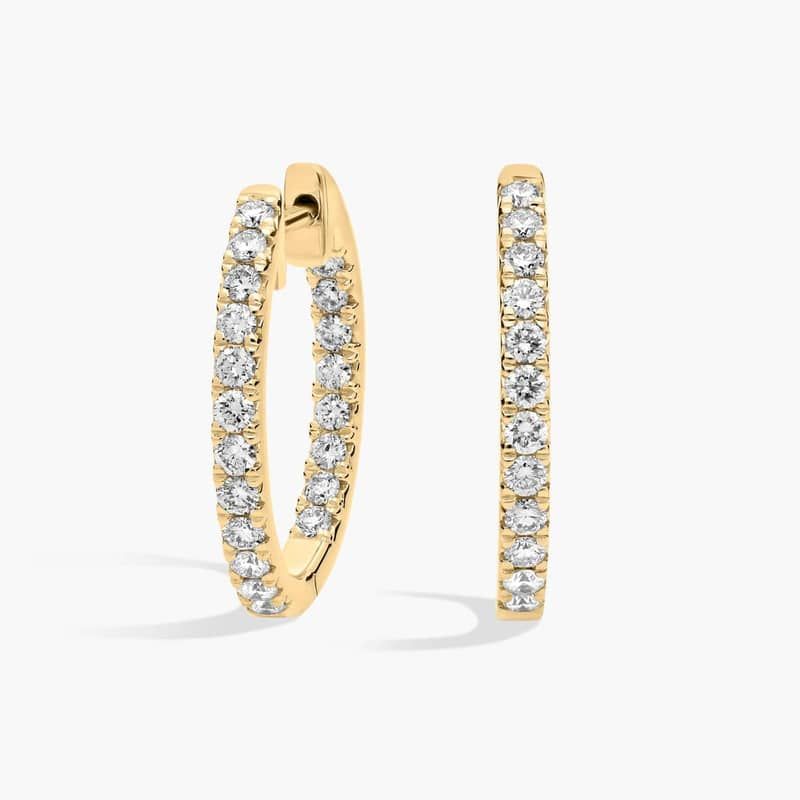 Diamond Pavé Hoop Earrings in 14k Yellow Gold (5/8 ct. tw.)