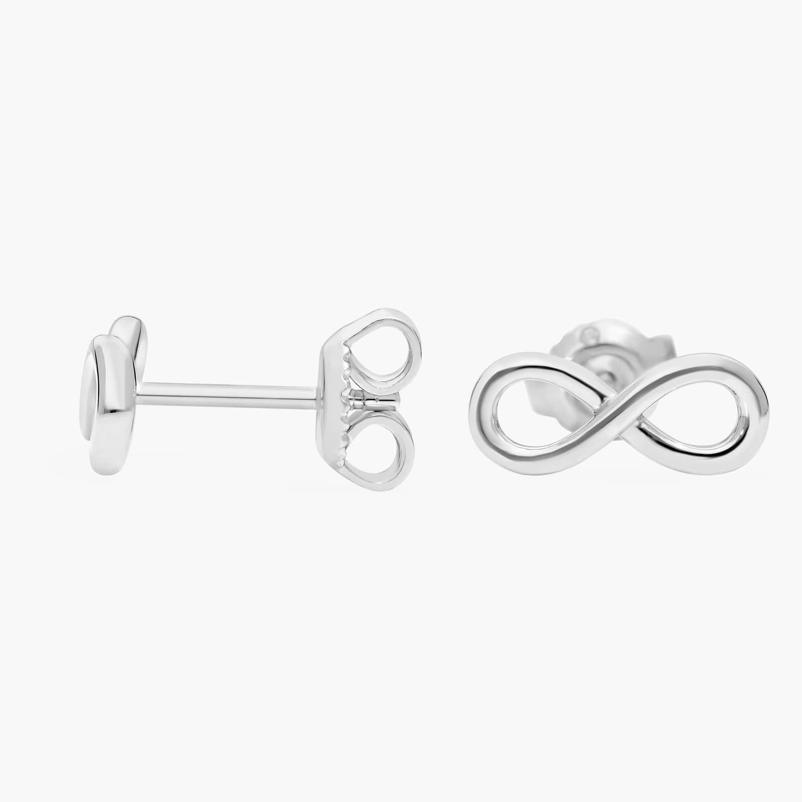 Infinity Stud Earrings in Sterling Silver