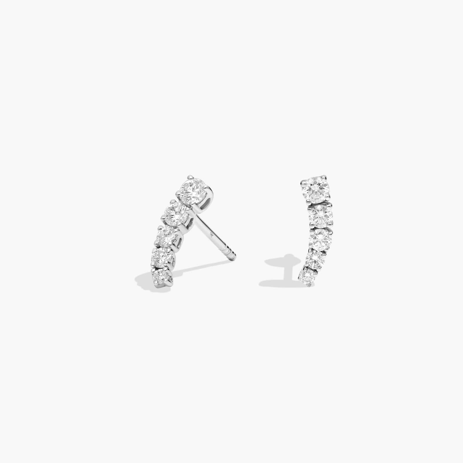 Diamond Crawler Stud Earrings in 14k White Gold (1/2 ct. tw.)