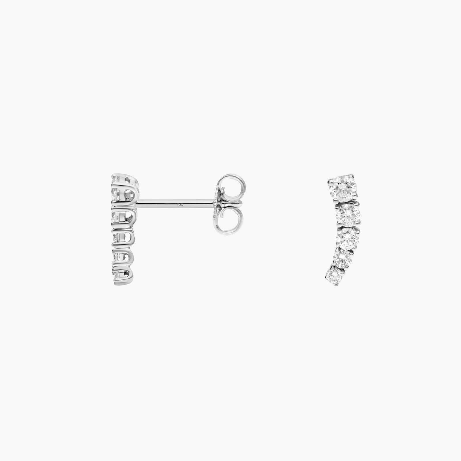 Diamond Crawler Stud Earrings in 14k White Gold (1/2 ct. tw.)