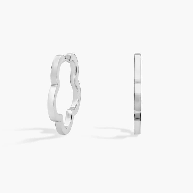 Flower Hoop Earrings in Sterling Silver