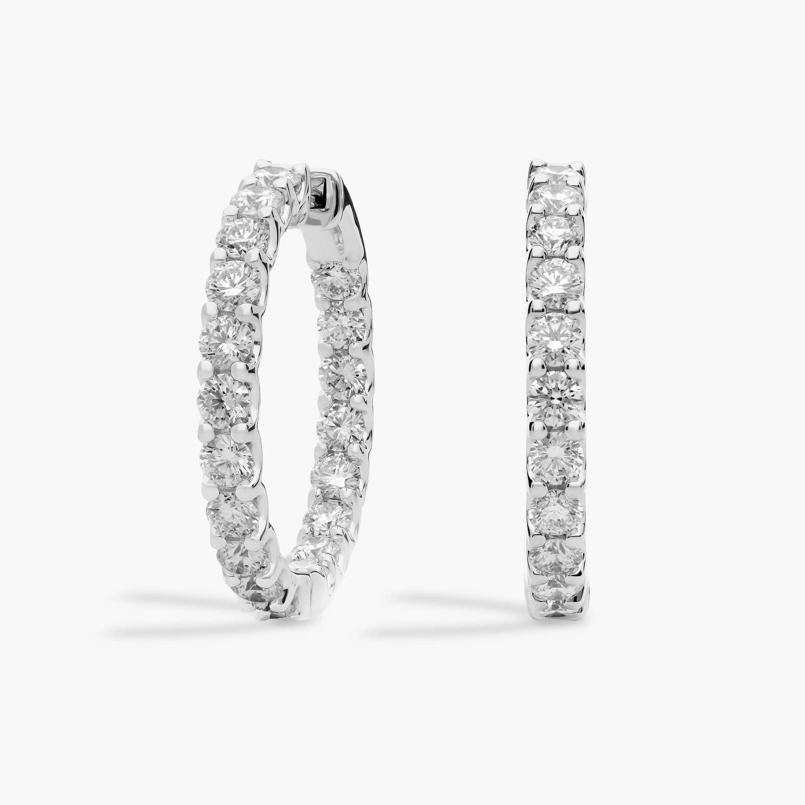 Luna Diamond Eternity Hoop Earrings in 14K White Gold (5 Ct. Tw.)