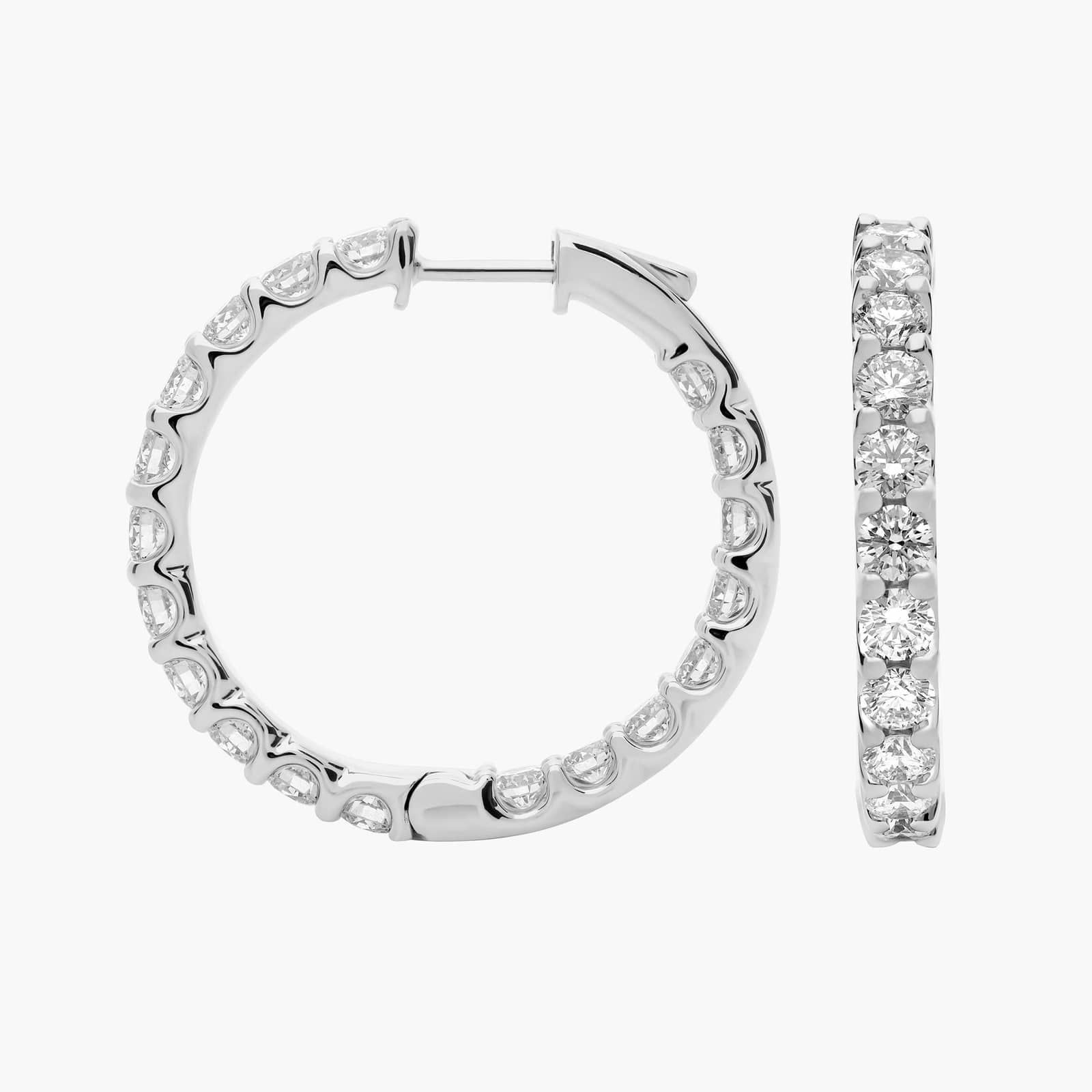 Luna Diamond Eternity Hoop Earrings in 14K White Gold (5 Ct. Tw.)