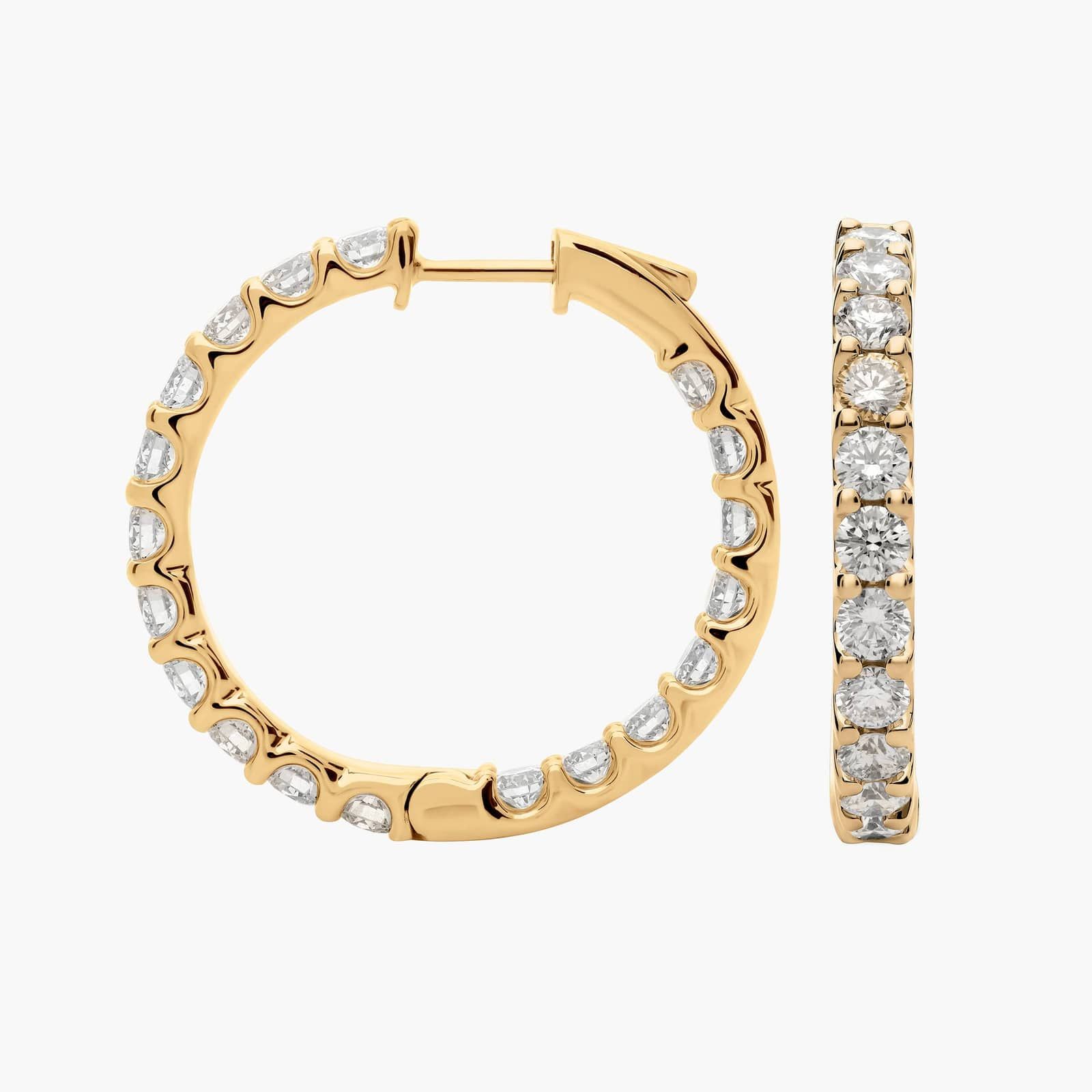 Luna Diamond Eternity Hoop Earrings in 14k Yellow Gold (5 Ct. Tw.)