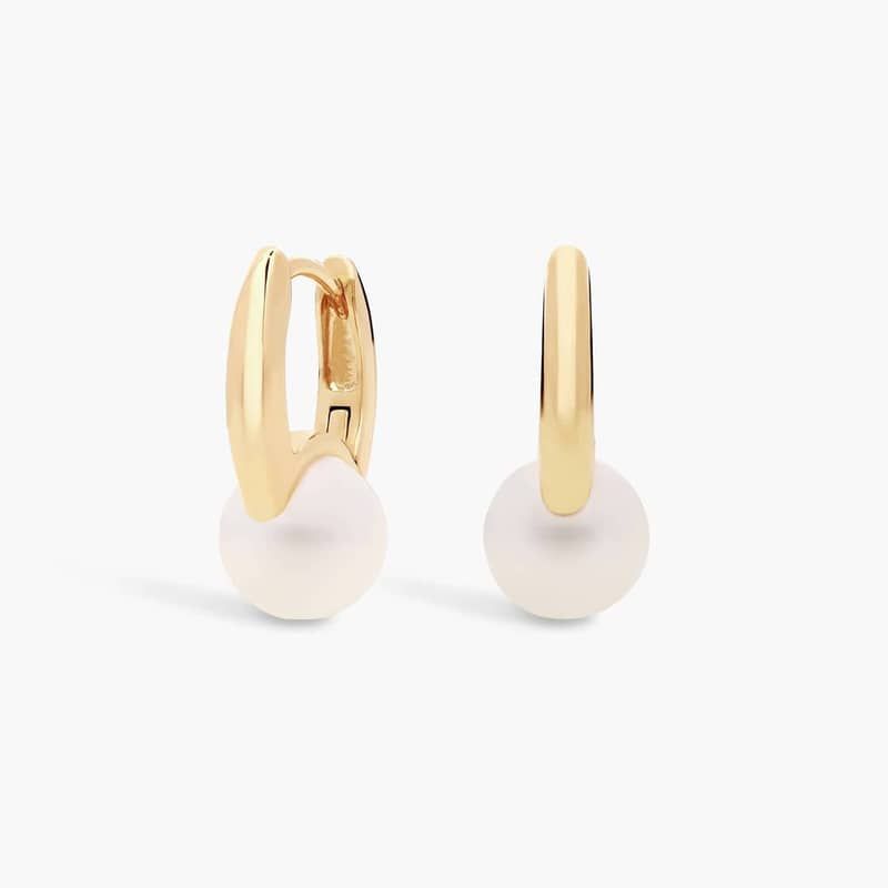 Freshwater Cultured Pearl Drop Fashion Earrings in 14k Yellow Gold (8-9mm)