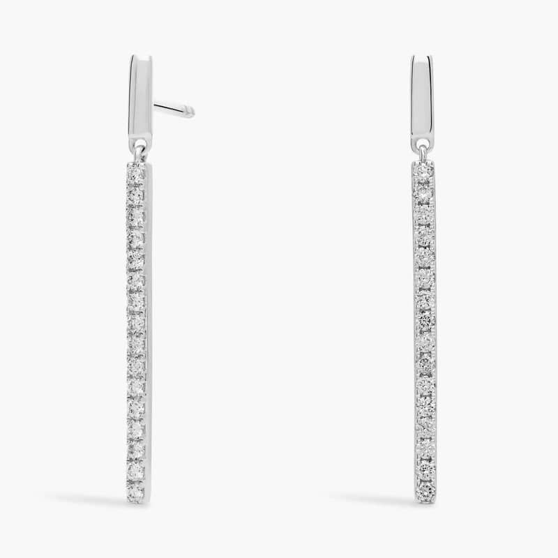 Diamond Bar Drop Earrings in 14k White Gold (1/3 ct. tw.)
