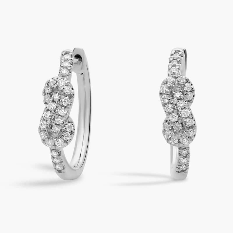 Knot Hoop Earring in 14kt White Gold (1/3 ct. tw.)