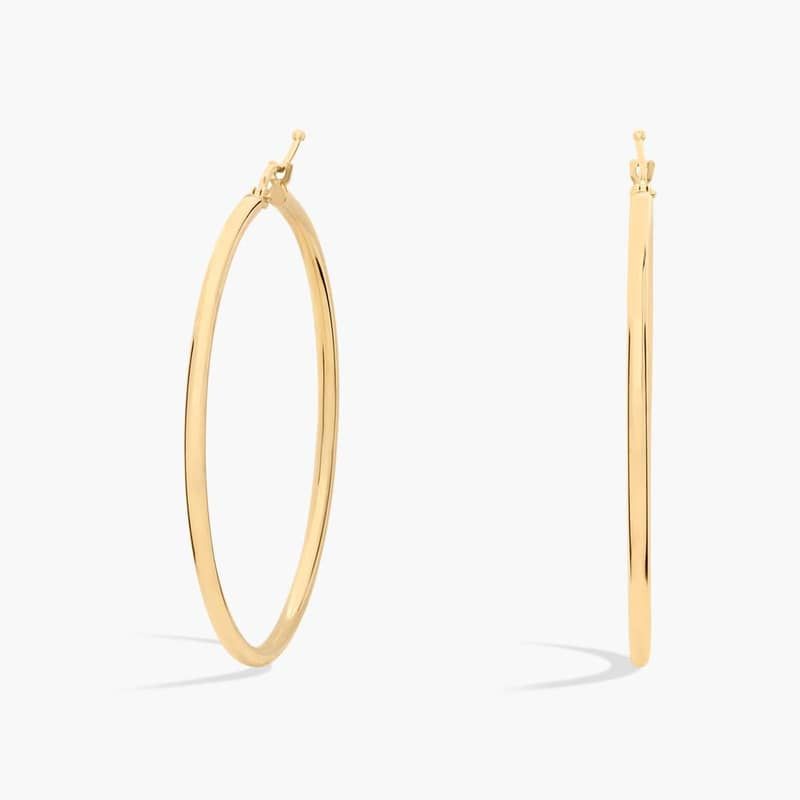 Large Hoop Earrings in 14k Yellow Gold (2 x 45 mm)