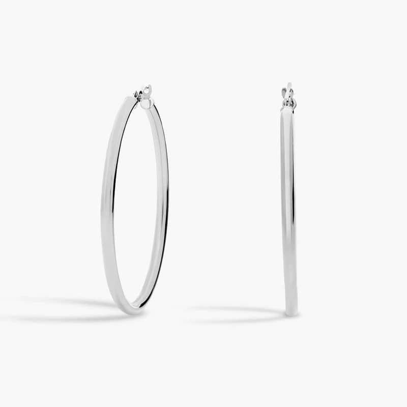 1 3/8" Medium Hoop Earring in 14k White Gold (2 x 34 mm)