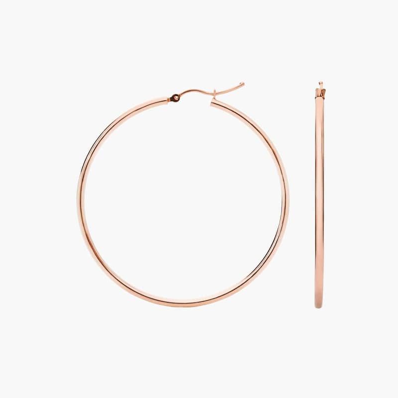 Large Hoop Earrings in 14k Rose Gold (2 x 50 mm)