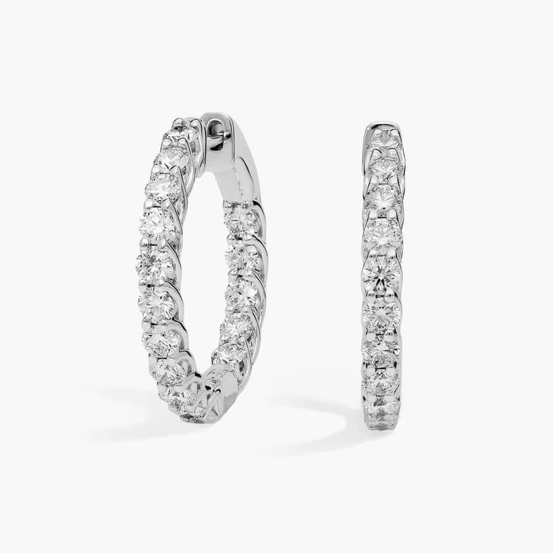 Tessere Eternity Diamond Hoop Earrings in 14k White Gold (5 ct. tw.)